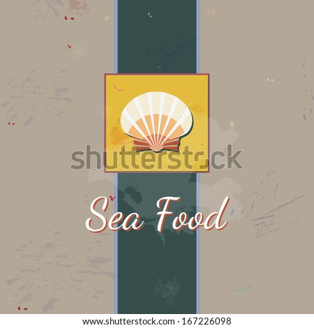 Template for menu or a card: sea creature