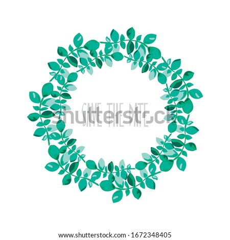 Elegant decorative floral leaf wreath, design element. Can be used for wedding, baby shower, mothers day, valentines day, rsvp, birthday cards, invitations