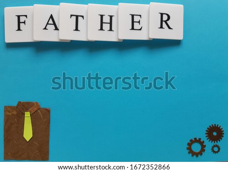 father's day card with daddy signs on blue background