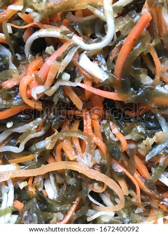 A very useful salad of seaweed. Background.