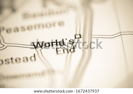 World's End. United Kingdom on a geography map Royalty-Free Stock Photo #1672437937