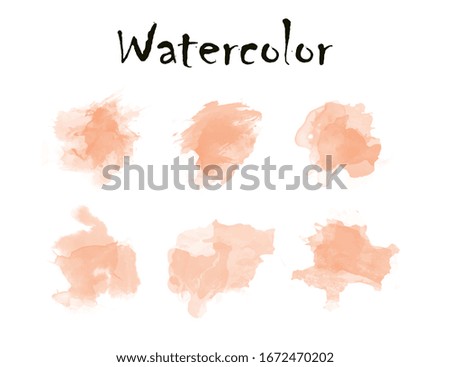 Abstract red pink watercolor on white background.The color splashing on the paper. hand drawn vector illustration set.