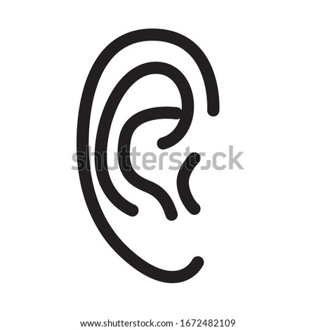 Ear line icon, outline vector sign, linear pictogram isolated on white. Hearing symbol, logo illustration