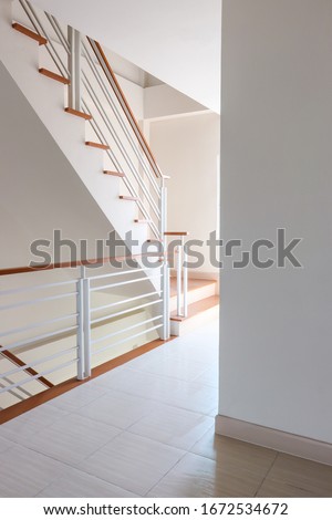The stairs in the white room
