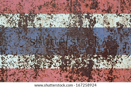 The concept of national flag on old rusty background: Thailand