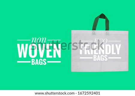 Non Woven Bags, Eco Friendly Bags on green background