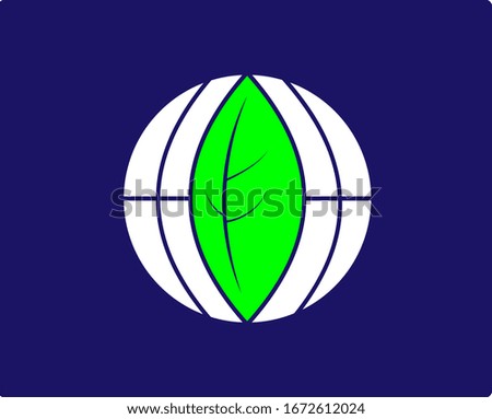 green globe green leaf icon vector illustration design isolated symbol 