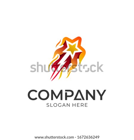 Vector logo of comet star. Modern style. Logo template ready for use.
