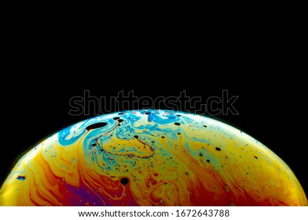 colorful soap Bubble Ball with black background