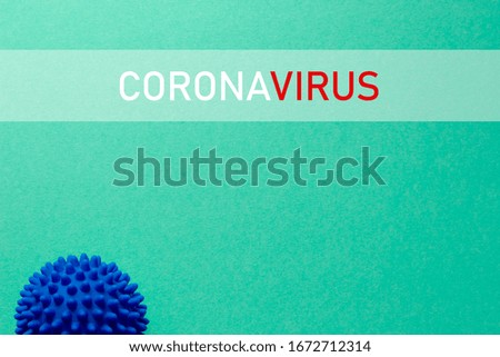Coronavirus on green medical background with indication of disease and symptoms