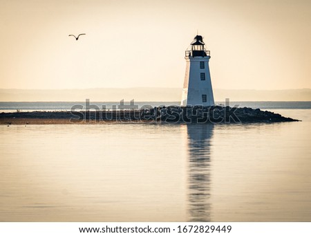 Fayerweather Island Lighthouse, Bridgeport, Connecticut Royalty-Free Stock Photo #1672829449