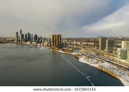Aerial tour Toronto Humber Bay CA