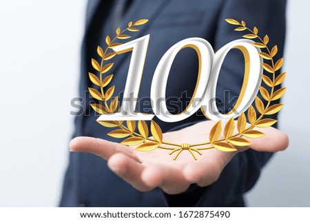 100 Anniversary 3d numbers. Poster template for Celebrating 100 anniversary event party
