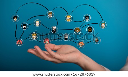 Social Networking illustration team group digital