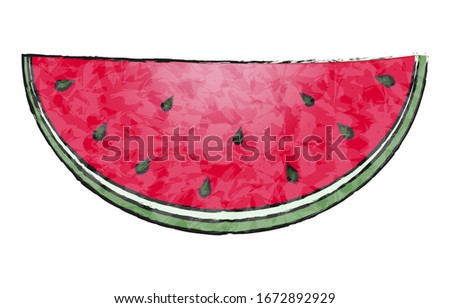 Watermelon: large cut size, transparent watercolor style