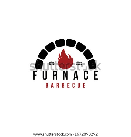 Rustic Bricks / Stones Fireplace logo Ideas. Inspiration logo design. Template Vector Illustration. Isolated On White Background