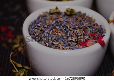 Dried Lavender. A useful tea supplement, herbal tea.