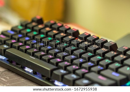 Photo of isolated dirty computer keyboard.