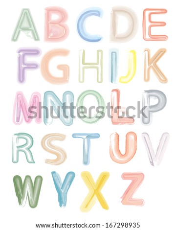 Watercolor alphabet vector design 