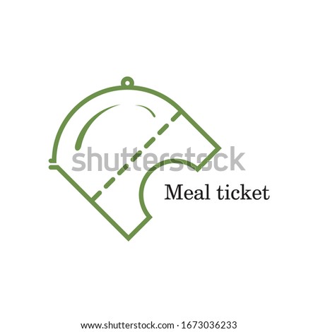 Meal ticket in line logo vector.