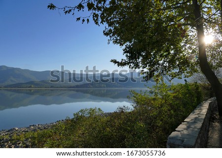 Panoramic view of Kerkini lake in central Macedonia in Greece.