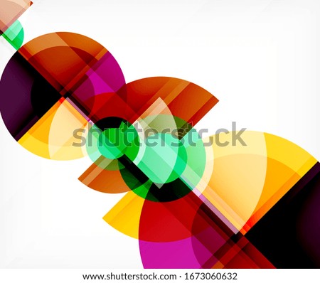 Abstract background, circle and triangle design round shapes overlapping each other. Geometric trendy template. Vector Illustration For Wallpaper, Banner, Background, Card, Book Illustration, landing