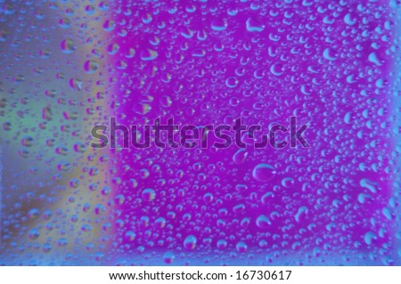 Abstract figure with water drops on glass