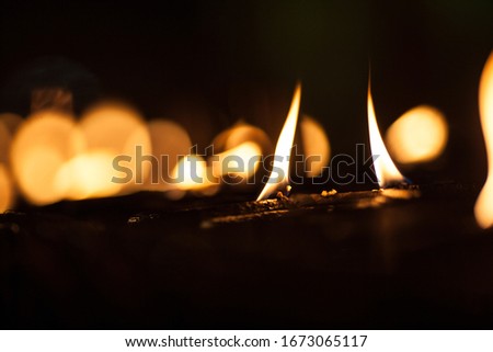 Candle Light with bokeh background at night