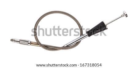 Vintage Camera cable release on white