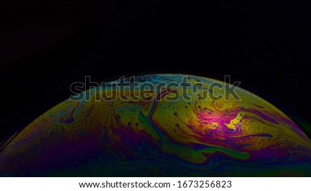 A soap bubble with many colors