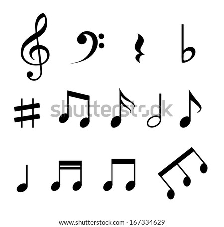 Set of music notes vector 