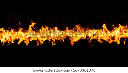 fiery stream, isolated in black Royalty-Free Stock Photo #1673361076