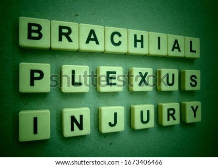 Brachial Plexus Injury, word cube with background. Royalty-Free Stock Photo #1673406466