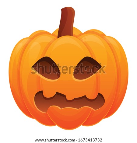 Facial pumpkin icon. Cartoon of facial pumpkin vector icon for web design isolated on white background