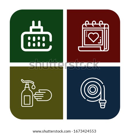 prevention icon set. Collection of Mosquito repellent, Medical appointment, Hand wash, Fire hose icons