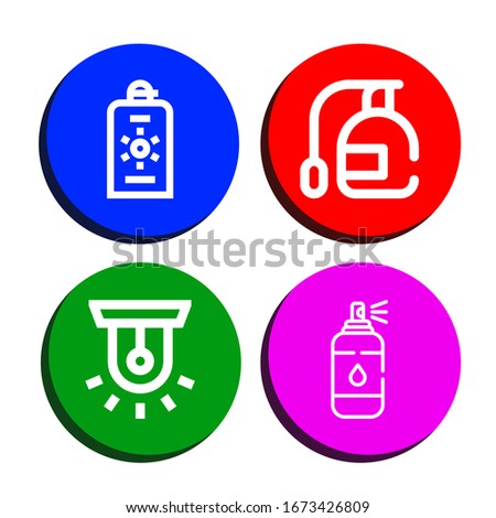 rays icon set. Collection of Sunscreen, Spray, Siren icons