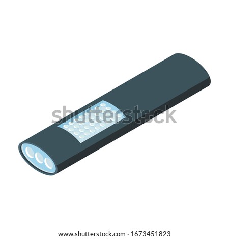 Flashlight isometric vector icon.Cartoon vector icon isolated on white background flashlight.
