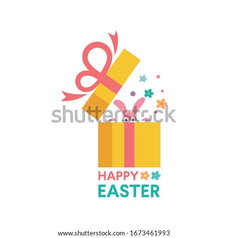 Happy Easter Logo Icon Vector Background Template. 