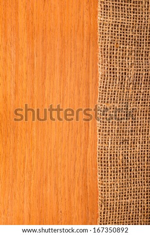 wood texture with hessian, rural style