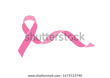 pink ribbon, breast cancer awareness symbol, isolated on white, vector icon illustration Royalty-Free Stock Photo #1673513740