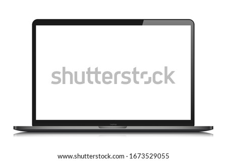 laptop isolate blank screen display mockup pc vector Royalty-Free Stock Photo #1673529055