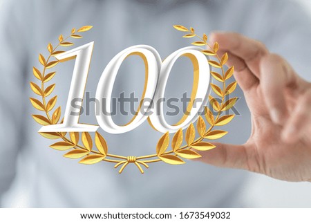 100 Anniversary 3d numbers. Poster template for Celebrating 100 anniversary event party

