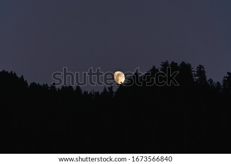 Picture of the moon in the French Alps