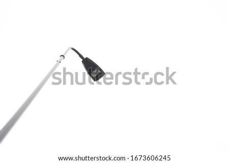 High street lamp in a perfect white background, with copy space