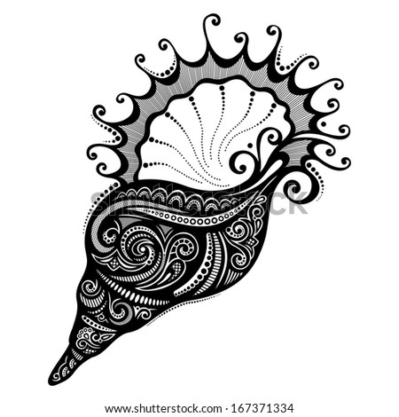 Vector Abstract Sea Shell. Patterned design