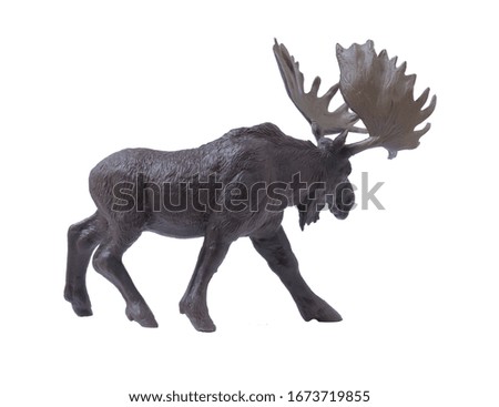 Rubber Toy Elk Isolated On White Background