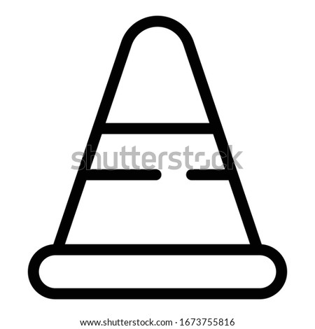 Road cone icon. Outline road cone vector icon for web design isolated on white background