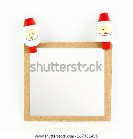 Blank Christmas card with Santa isolated on white
