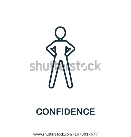 Confidence icon from life skills collection. Simple line Confidence icon for templates, web design and infographics Royalty-Free Stock Photo #1673817679