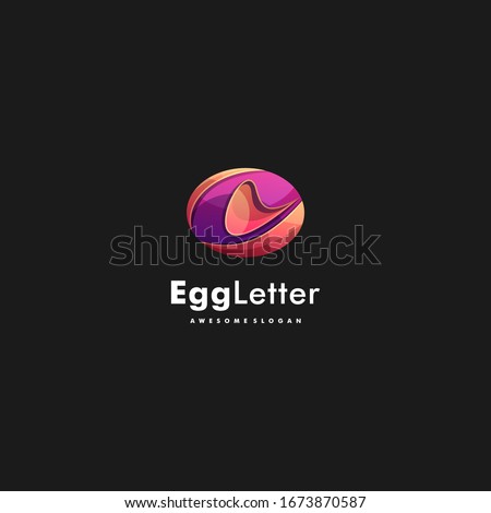 Vector Logo Illustration Abstract letter Gradient Colorful Style.